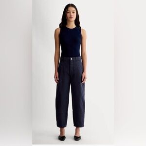 Everlane Black Organic Cotton Barrel Utility Pants, size 4